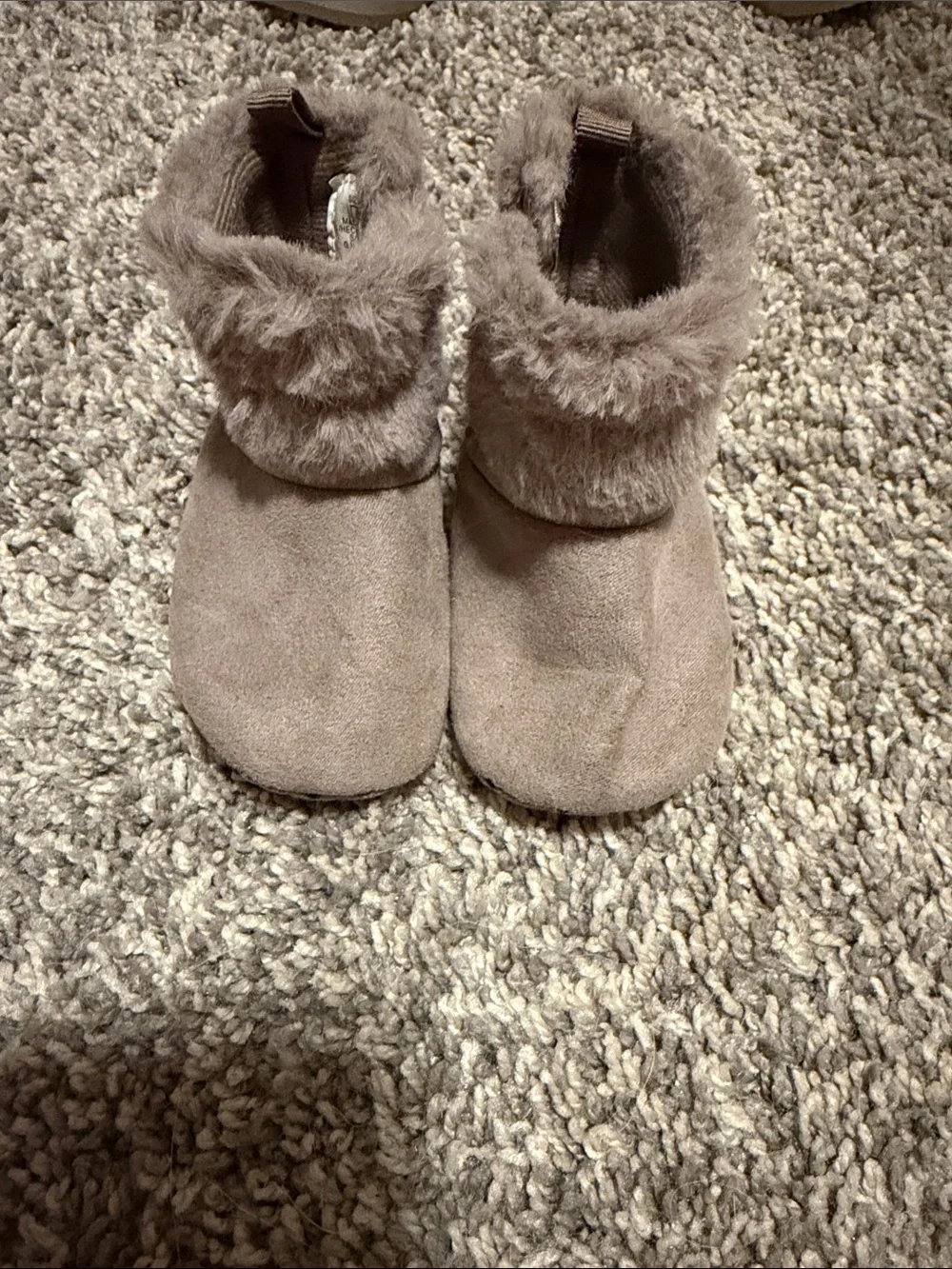 Kids Faux Fur Booties - Taupe